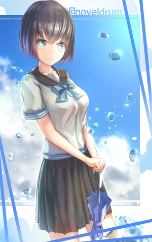 131「雨傘」　6月3日　真っ青な雨傘です